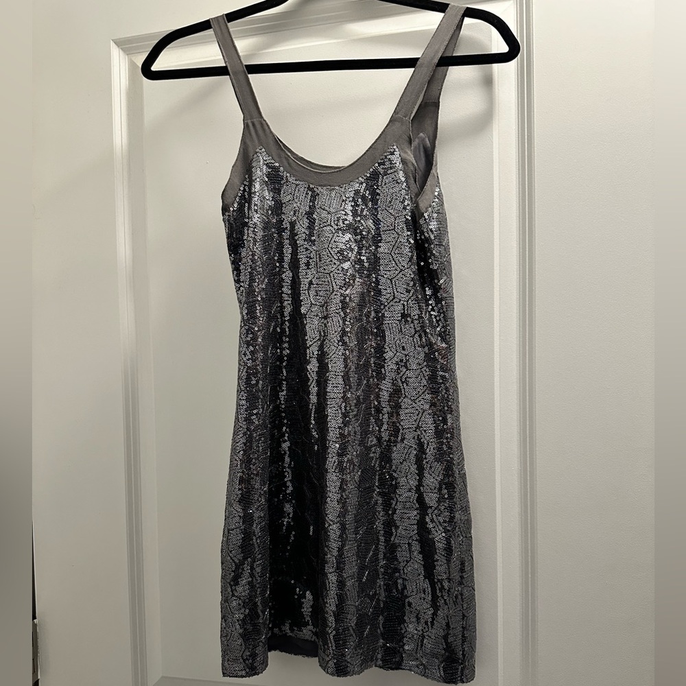 Armani Exchange Silver Dress Gray Metallic Sparkle